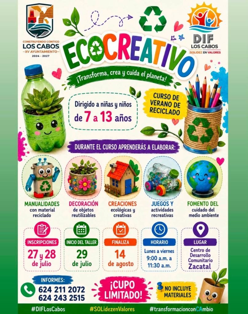 Abre DIF Los Cabos cursos de verano para niñas, niños y personas adultas