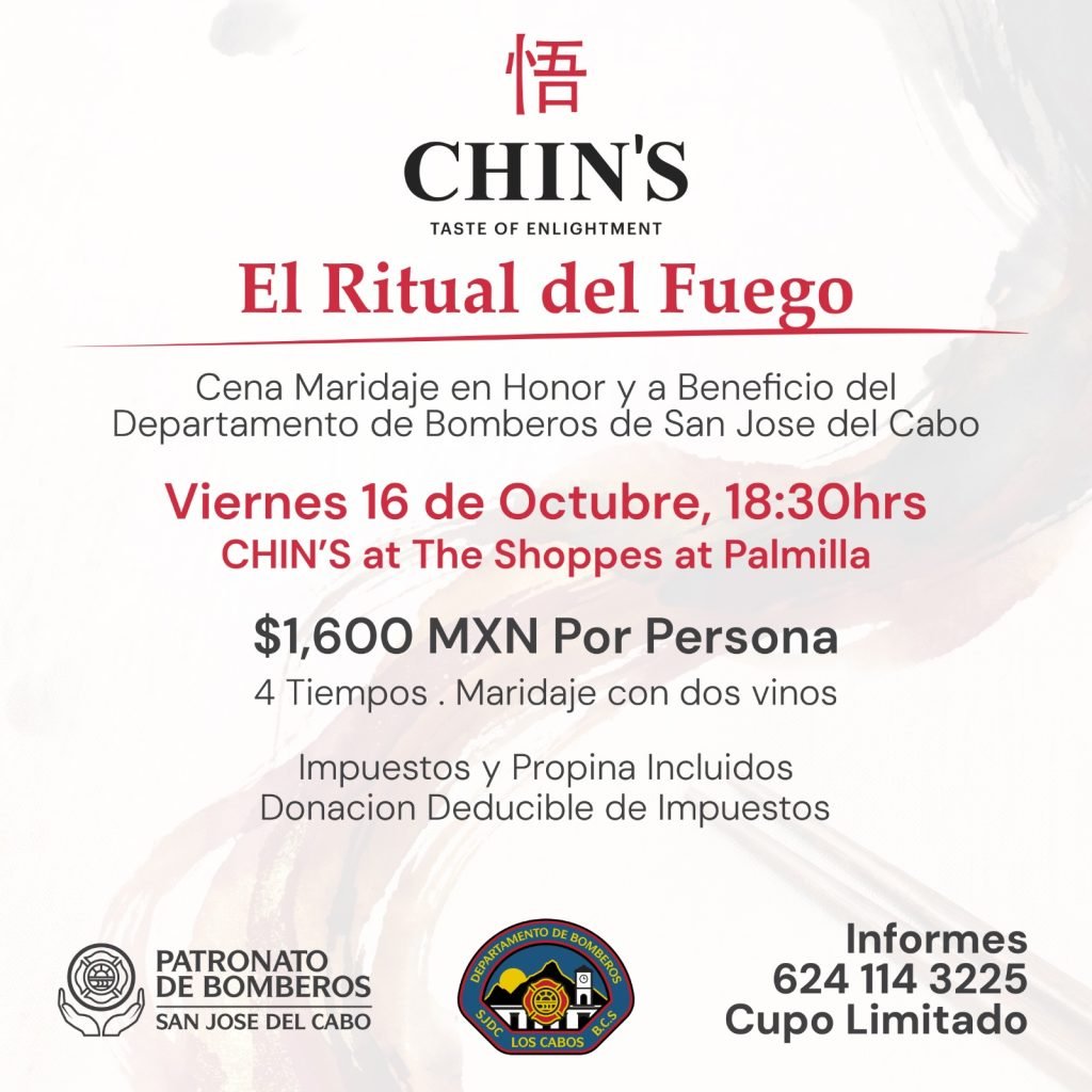 Anuncian cena con causa “Ritual del Fuego” a beneficio de Bomberos de San José del Cabo
