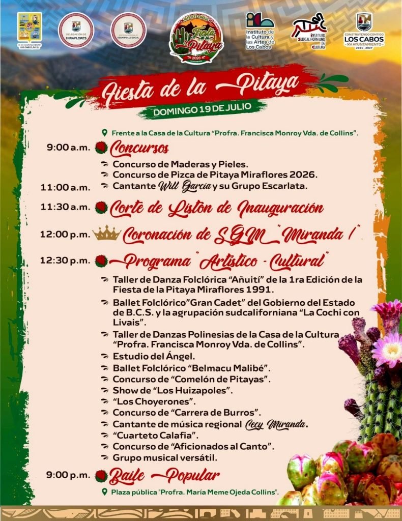 Fiesta de la Pitaya 2026 ofrecerá dos días de actividades culturales, artísticas y tradicionales en Miraflores