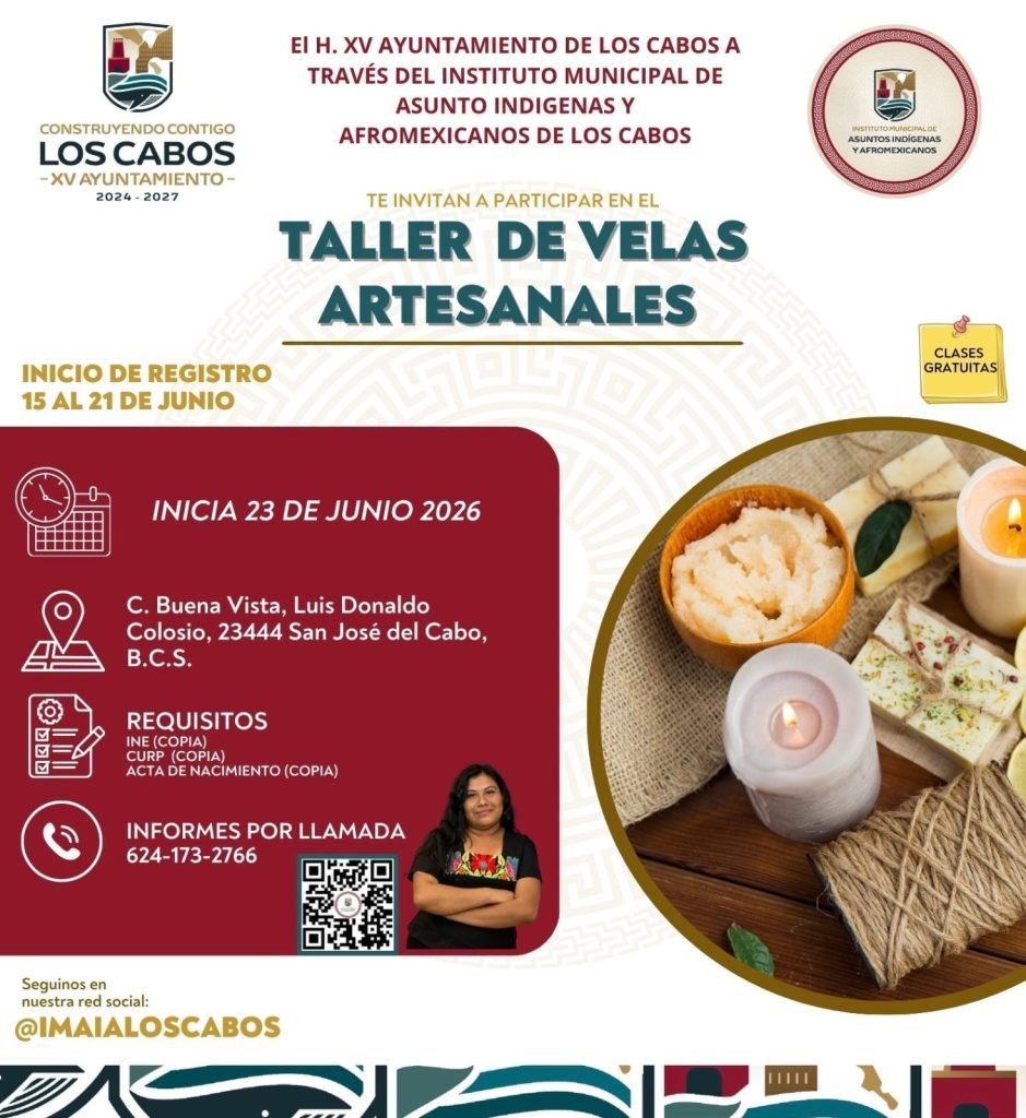 IMAIA invita a participar en taller gratuito de elaboración de velas artesanales en Los Cabos