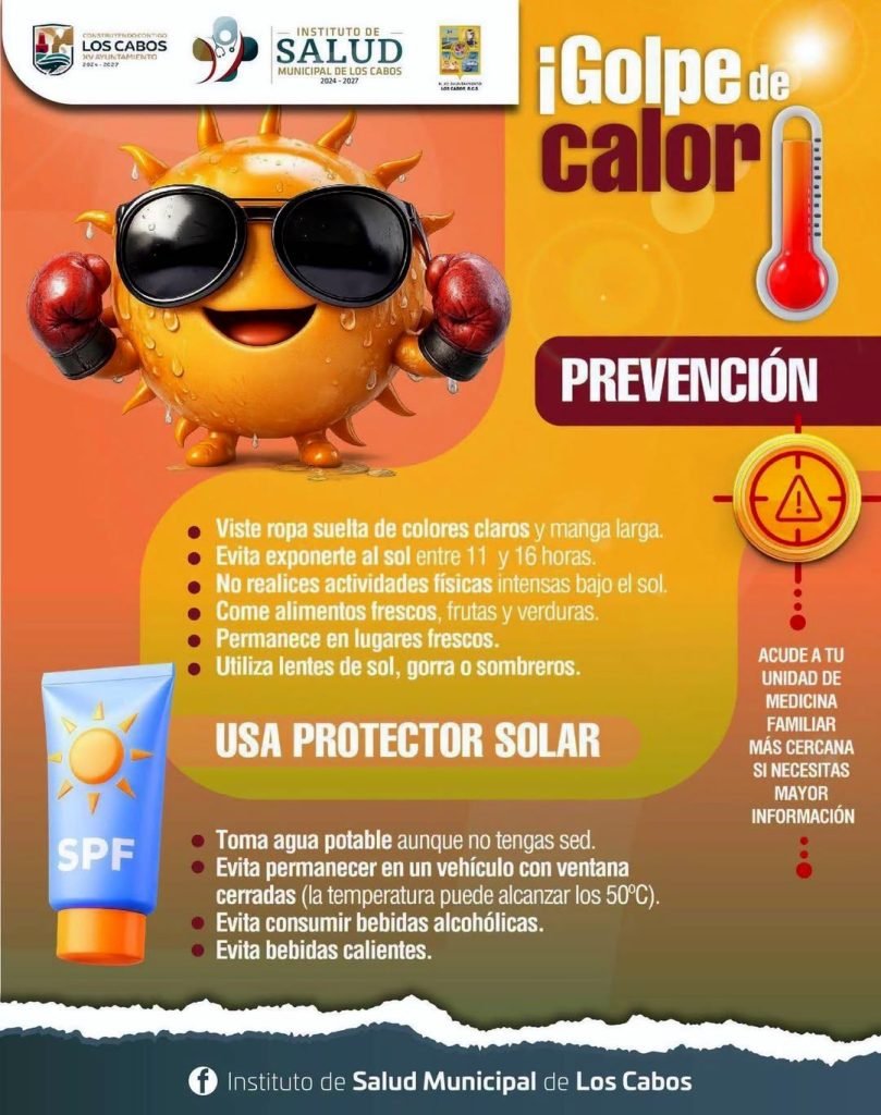 Instituto de Salud emite recomensaciones para prevenir golpes de calor ante el incremento de las temperaturas en Los Cabos