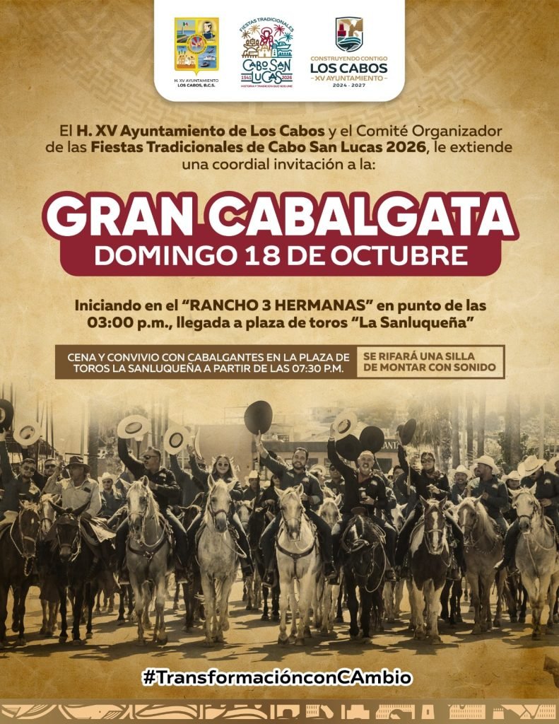 Invitan a Gran Cabalgata de Fiestas Tradicionales Cabo San Lucas 2026