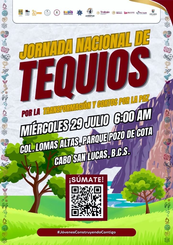 Invitan a participar en la Jornada Nacional de Tequios este miércoles en Cabo San Lucas.