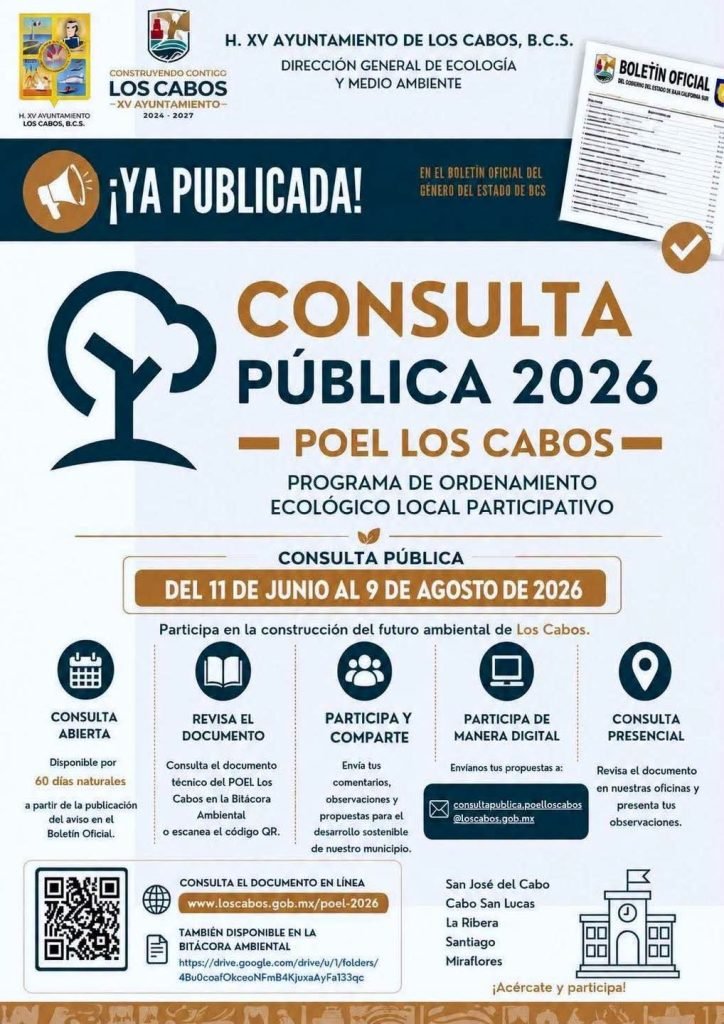 Permanece abierta Consulta Ciudadana para definir el futuro ambiental de Los Cabos