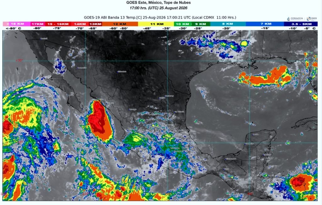 Persisten condiciones para lluvias en Los Cabos; Protección Civil mantiene vigilancia permanente