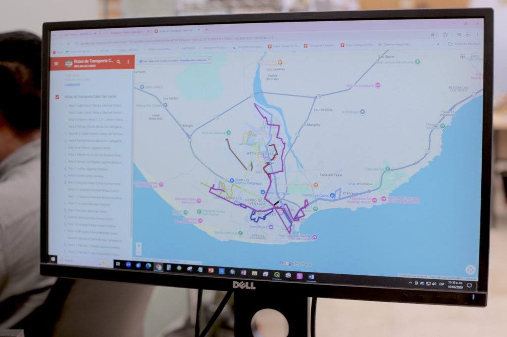 Ponen en marcha visor digital para consultar rutas de transporte público en Cabo San Lucas.