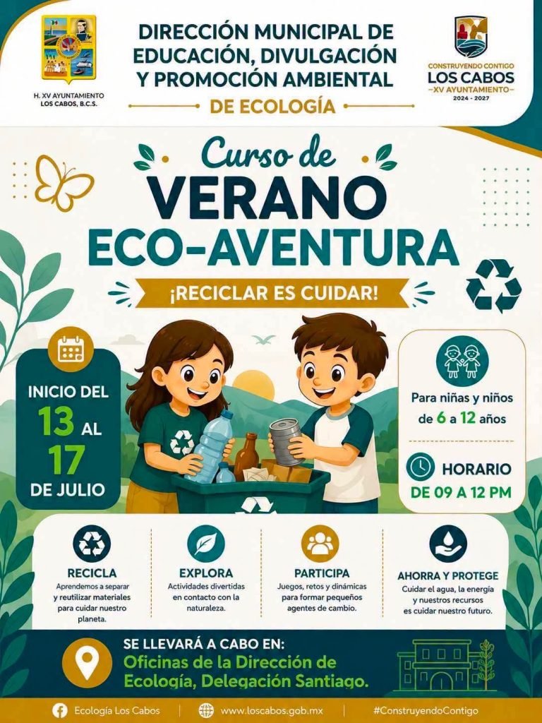 Promueve XV Ayuntamiento de Los Cabos la educación ambiental con el Curso de Verano «Eco-Aventura»