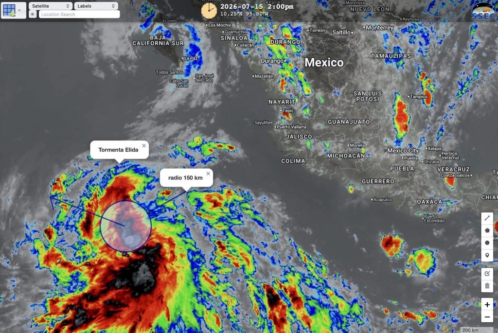 Tormenta tropical “Elida” no representa riesgo para Baja California Sur